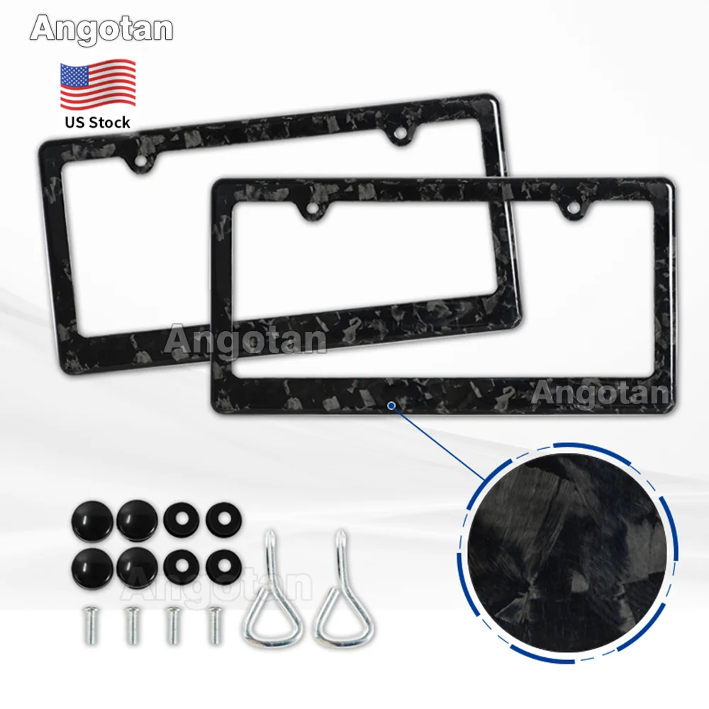 

2-Hole Forged Carbon Fiber License Plate Frame for US Specification Cars Lightweight Real Carbon License Plate Protector Frame