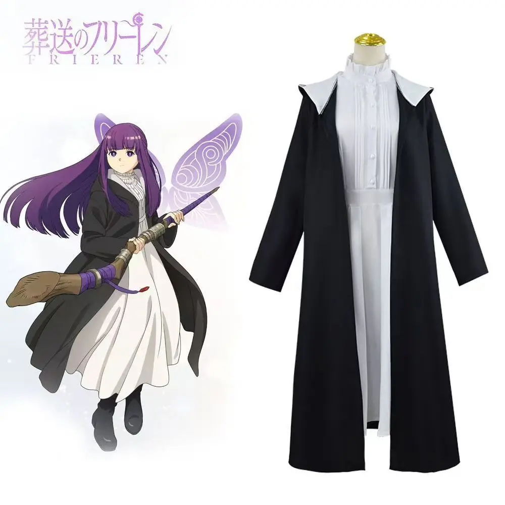 

Full Set Frieren & Fern Cosplay Costume from Sousou no Frieren, Magician Outfit with 3D Printed Headdress
