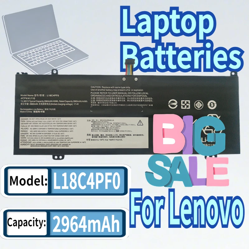 

Аккумулятор для ноутбука L18C4PF0 для Lenovo S540-13-IWL S540-14-IWL S550-14-API S550-14-ARE ThinkBook 13S-IWL 13S-IML 13S-ARE 15.36V