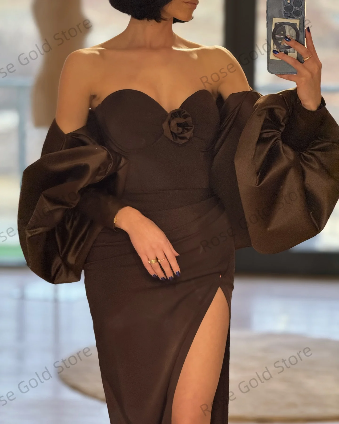 Nieuwe zeemeermin avondjurk klassieke lieverd formele vestidos de gala met bloemceremonie moderne zijsplit gewaden de soiree