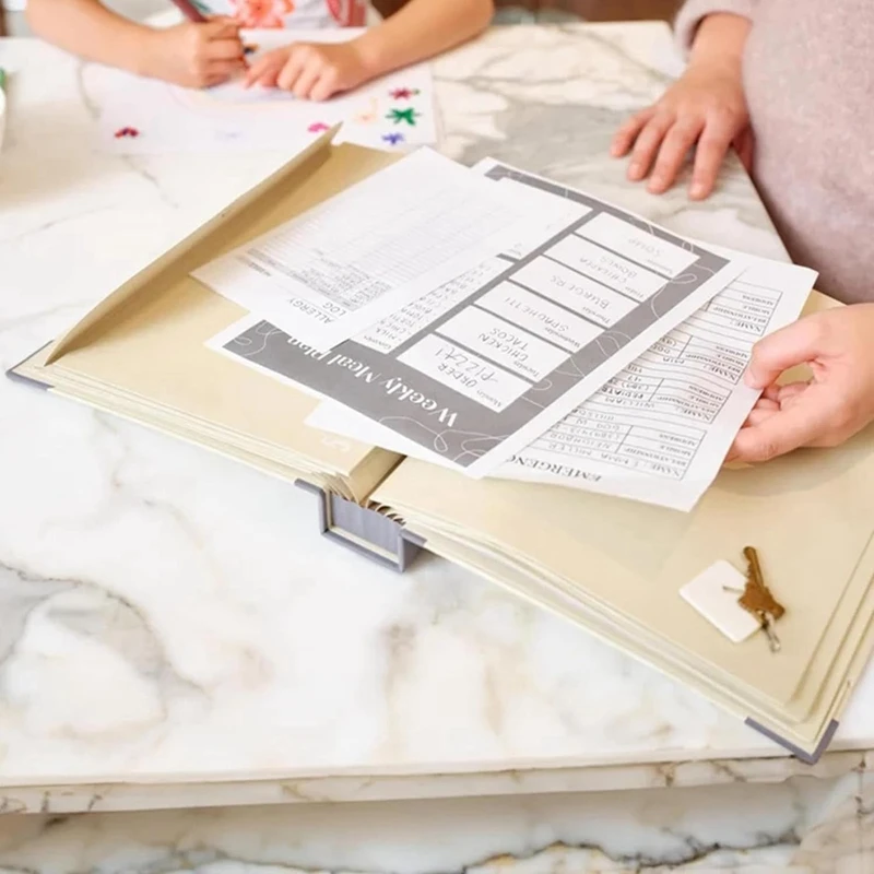 File Folders With Labels,Cute Paper Organizer With Zipper Pouch, Portable Documents Organizer For Home Office