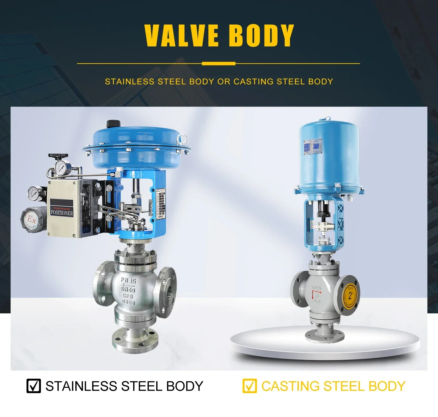 AC220V Electric Casting Steel Regulation Valve Electric Steam Globe Control Valve 3 Way Modulating Valve