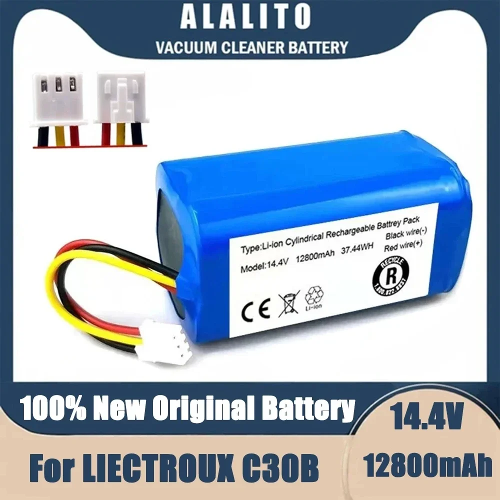 

2024 14.4V 12800mAh 100% New Original Battery Pack for Lirctroux C30B Robot Vacuum Cleaner Lithium Cell