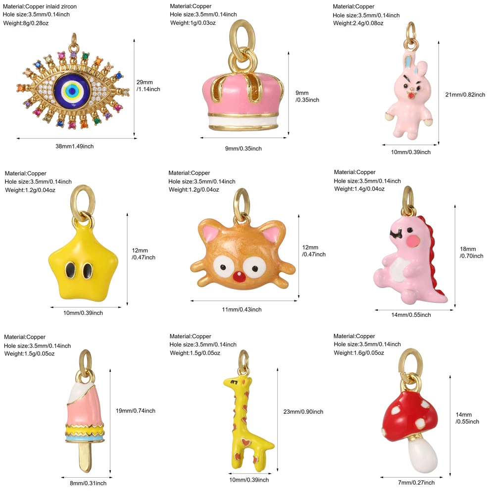 Cute Animals for Jewelry Making Supplies Gold Color Eyes Dijes Diy Earrings Bracelet Necklace Accessories Amulet image 2