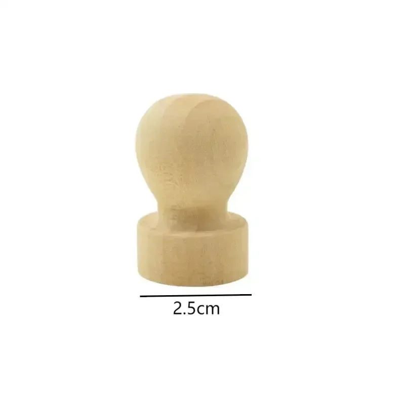 Mango redondo de madera maciza para manualidades, Material de grabado láser, sello de goma, accesorios de regalo, 2,5/3,8/5CM