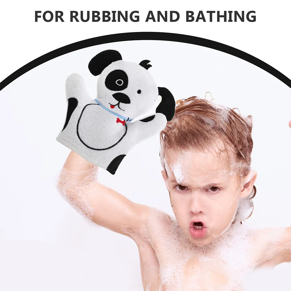 2 قطعة قفازات حمام الكرتون للأطفال لينة التقشير الغسيل مناشف لطيف متعة دش قفازات للأطفال وقت الاستحمام #3