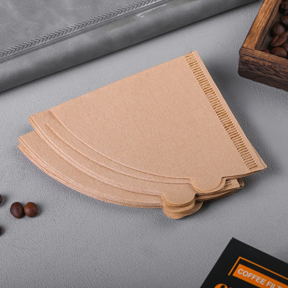 100Pcs Cone Coffee Filters 1-2 3-4 Cups Natural Wood Pulp Coffee Strainers Brown V01/V02 Disposable Coffee Filter Paper - Image 2