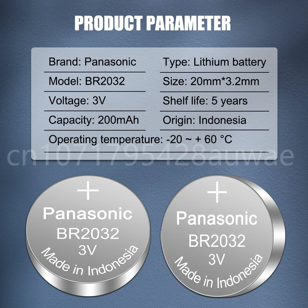 Батарейка Panasonic BR2032 3 в, батарейка с кнопкой промышленного управления, батарейка с кнопкой высокой температуры