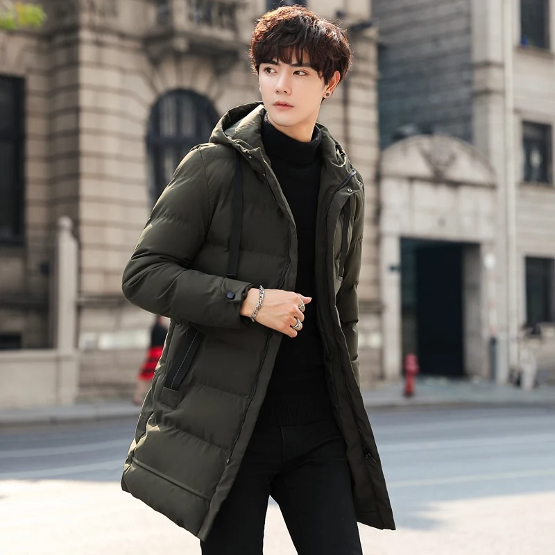 

Down Cotton-padded Jacket for Men Mid-length New Thickened Hooded Jacket for Winter Men Warm Cotton-padded Jacket for MenLeisure