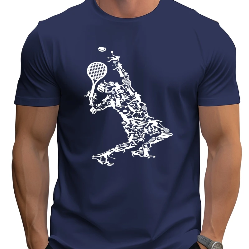 

Funny Tennis T Shirt Player Positions Balls Racket In Drawing Streetwear Short Sleeve Birthday Gifts Summer Style T-shirt Men