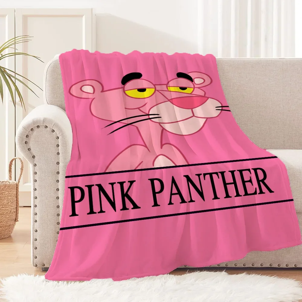 Pink Panthers Co-Brand MINISO Luxury Throw Blanket for Sofa Decoration Bed Blankets for Adults Cobija Blankets King Size Knee