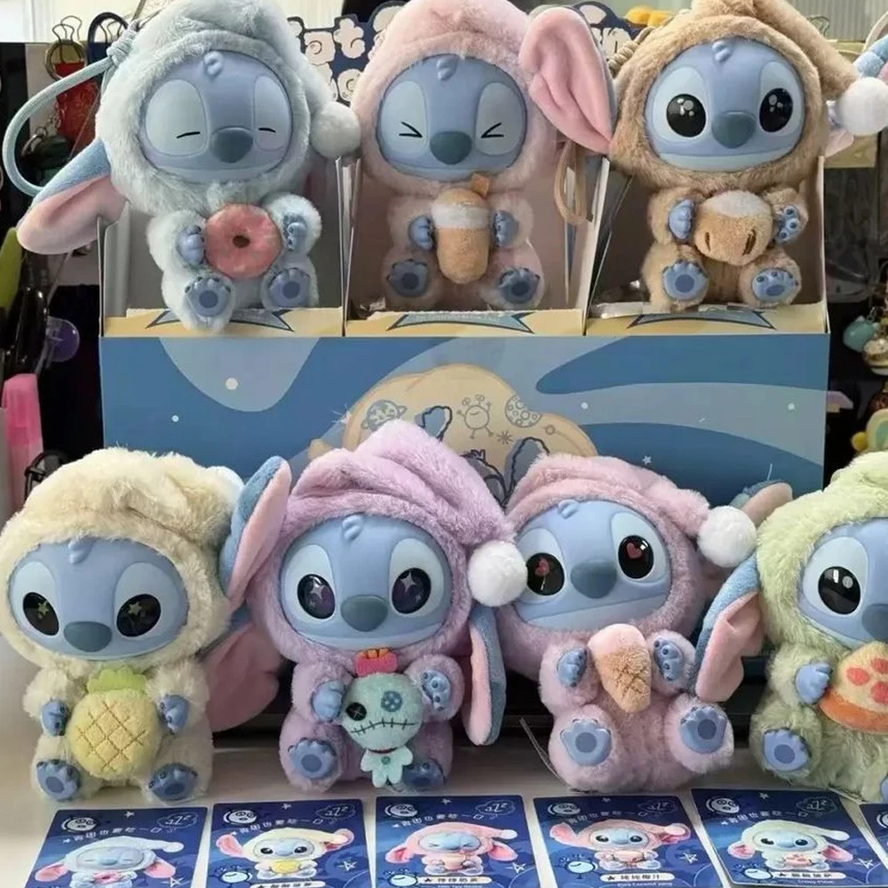 Stitch caixa cega comer alguma coisa antes do sono série vinil caixa mistério saco pingente bonito fofo boneca crianças presente de natal surpresa