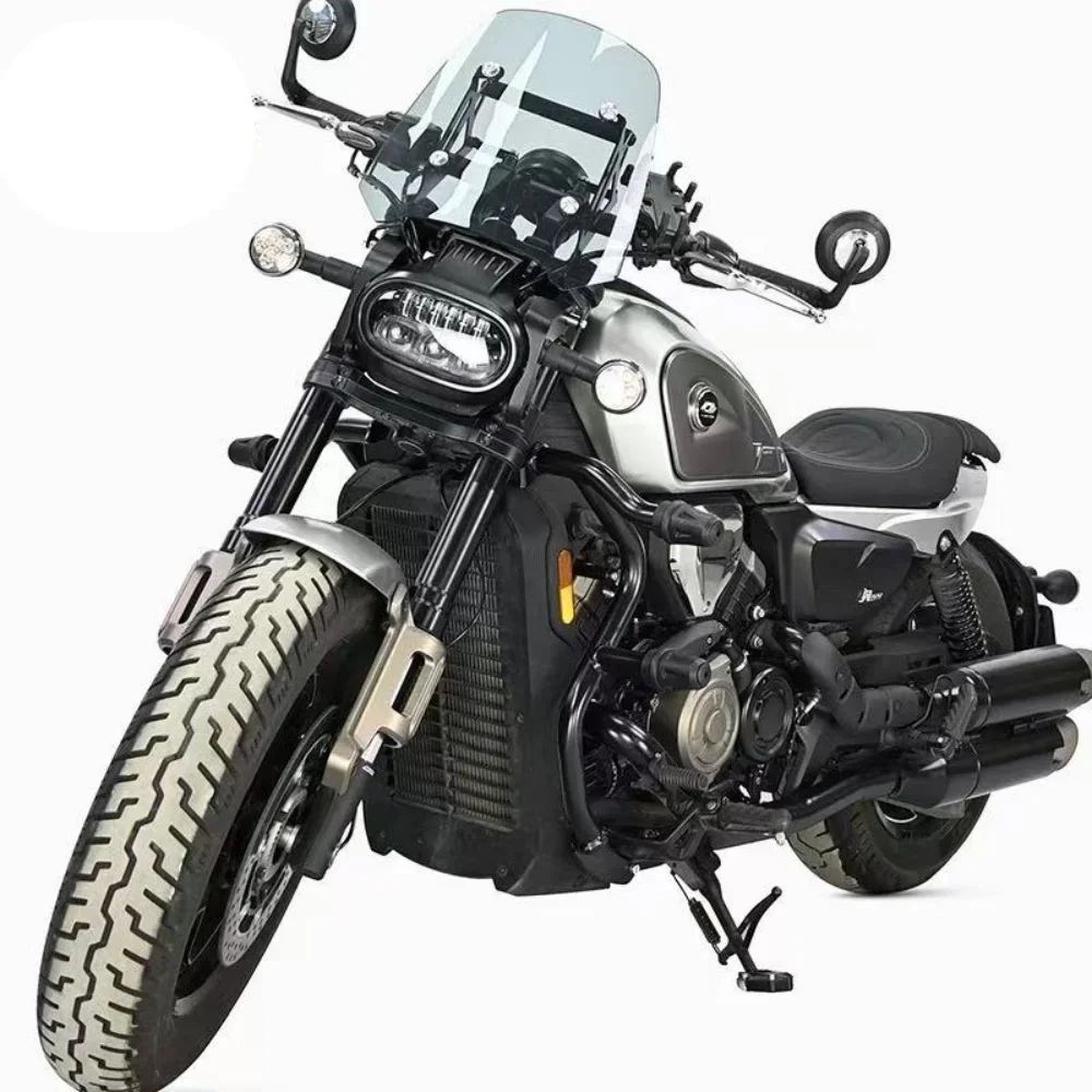 【Supreme quality】QJMOTOR SRV 600V modified windshield with armrests, front windshield modification with raised tempered glass