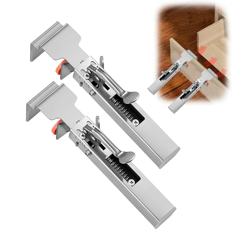 Morsetto di fissaggio per cassetto regolabile da 2 pezzi, clip di fissaggio per cassetto, maschera hardware per armadio, morsetti per installazione armadio anteriore del cassetto