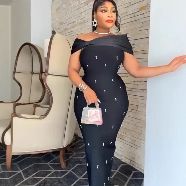 Halter Bandage Dress Women Party Long Dresses Bodycon Big Crystal Beads Elegant Sexy Evening Birthday Club Outfits Summer 2026