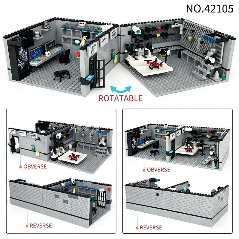 Military Post-Apocalyptic Mini Action Figures Accessories Bunker Building Blocks Doomsday Survival Base Construction Toy for Boy view 4