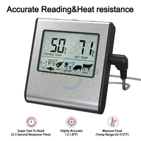 Digital Meat Thermometer with Touchscreen LCD with Long Probe Kitchen Timer for Smoker Kitchen BBQ Oven Grill Thermometer