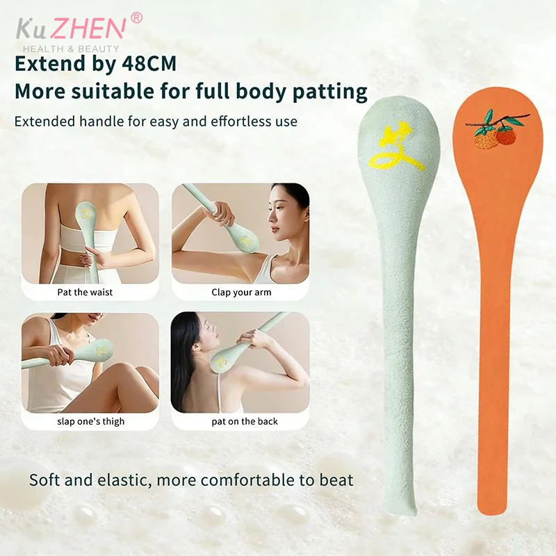High Elasticity Massage Pat Long-Handled Slap Stick Massager Back Pain Relief Relax Portable Body Wormwood Massage Hammer