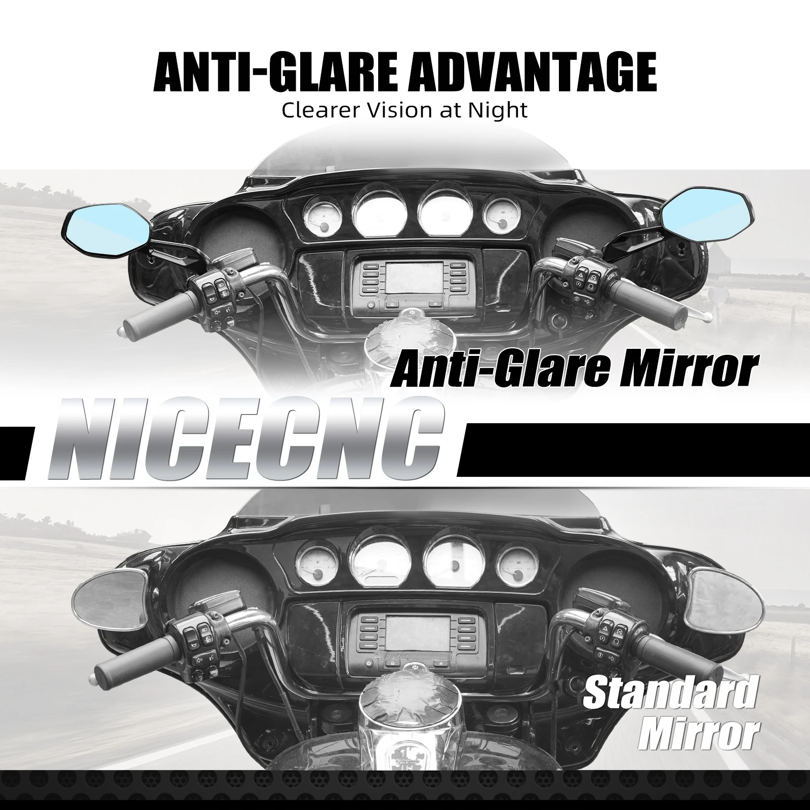 Rearview Mirrors For Harley Touring Road Glide FLTRX Road King Special CVO Street Glide 2015-2025 Street Glide FLHX 2006-2025 - Image 4