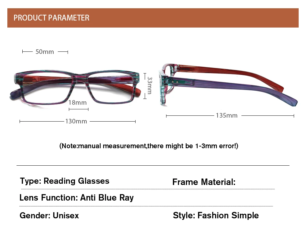 Boncamor Anti-blue Light Reading Glasses Male Presbyopia Anti-fatigue Computer Female Unisex Diopter +1.0 +2.0+3.0+4.0