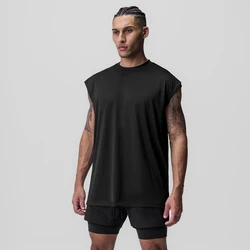 Muscle Guys Gym Bodybuilding Muscle Tank Tops Mesh Breathable Quick Dry Cool Sleeveless Shirt Mens Fitness Sport Loose Singlets