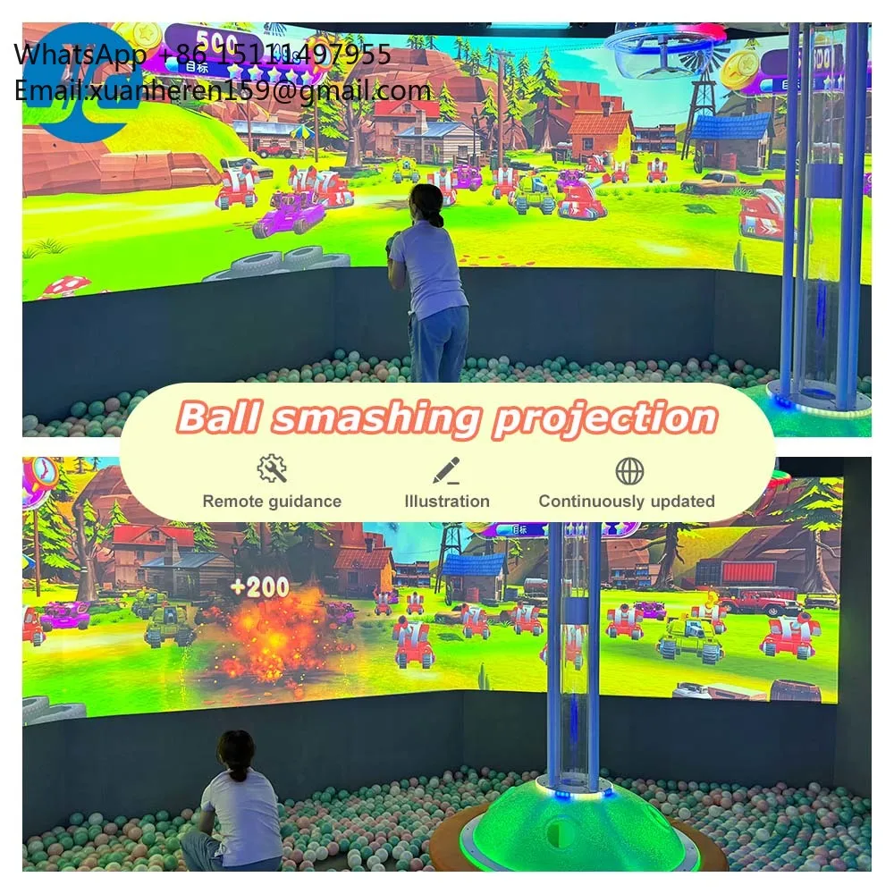 All-in-one Indoor Kids Game Park Wall Smash Ball Interactive Games Interactive Mapping Digital Display Interactive Projection