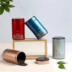 Large Capacity Solid Color Tea Tin Can Box Sealed Jar Packing Boxes Metal Round Tank Dry Waterproof Candy Nut Storage Gift Case