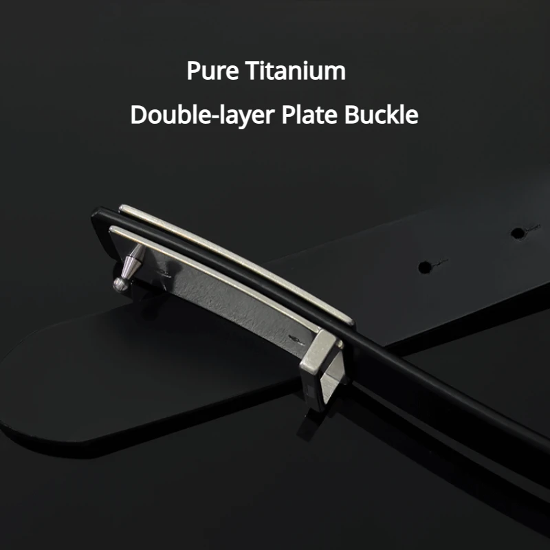 Double-layer Plate Belt Buckle Pure Titanium Buckle Hypoallergenic Non-fading Wear Accessories For 35mm Leather Belts