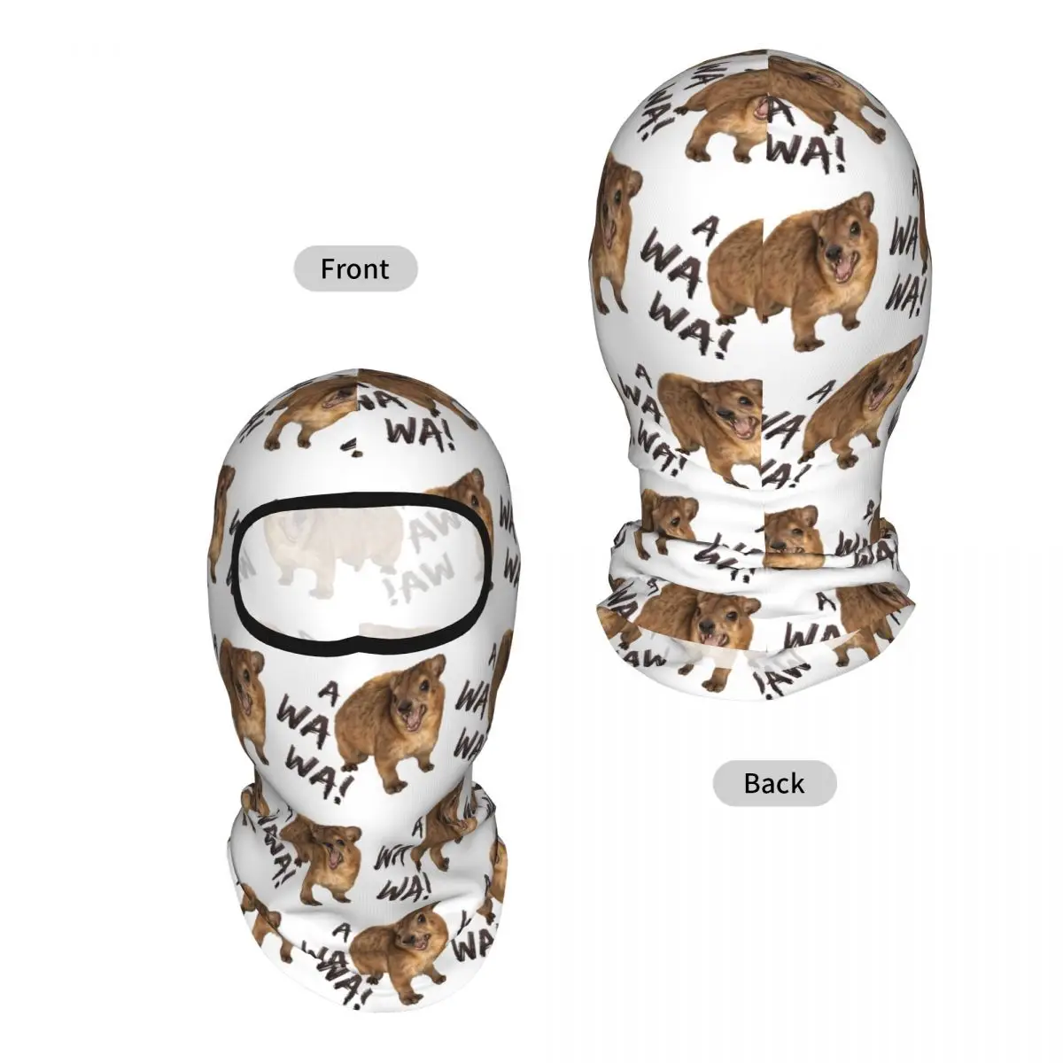 Awawa Angry Screaming Rock Hyrax Meme Breathable Thin Balaclava Full Face Mask Sun Protection Neck Gaiter For Motorcycle Cycling