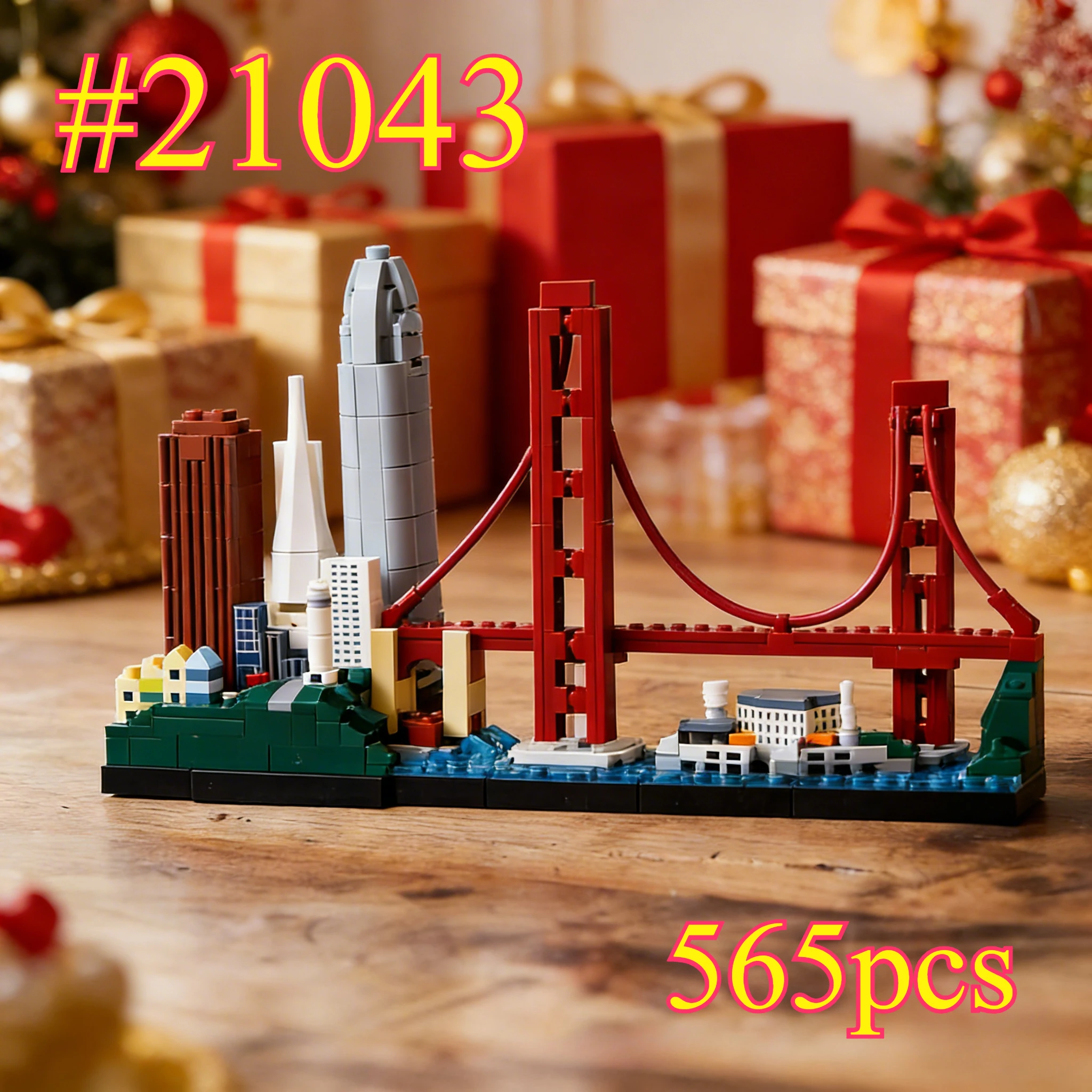 

Архитектура наборов строительных блоков Сан-Франциско 21043, подходящие для рождественских подарков, совместимые с частицами Legoed, 5565 шт.