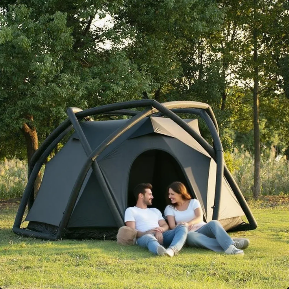 

Waterproof Windproof Air Glamping Tent 4/6 Person Inflatable Camping Tent with Pump