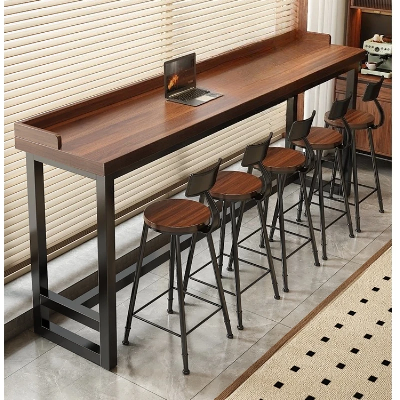 

Long balcony leisure milk tea shop bar negotiation for multifunctional commercial high legged table and chair combination