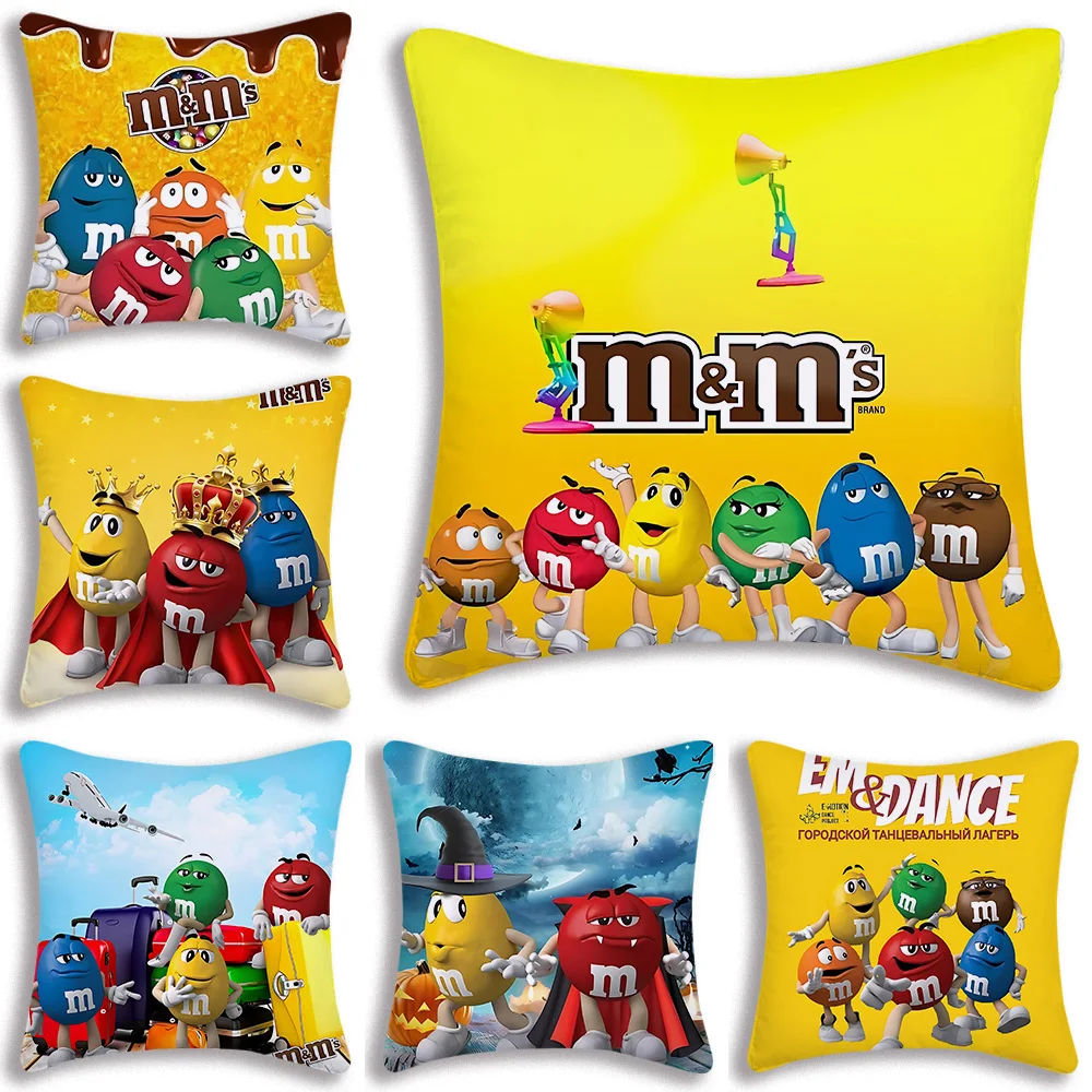 وجبات خفيفة للأطفال وسادة تغطي الكرتون ل-M-M&m's-s- أريكة ديكور المنزل الطباعة على الوجهين قصيرة أفخم غطاء الوسادة لطيف #1