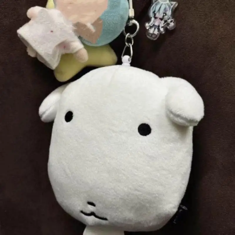 Cute Stuffed Big Head White Dog Plush Keychain Kawaii Mini Doll Backpack Charm for Daily Wear Accessory - view 2