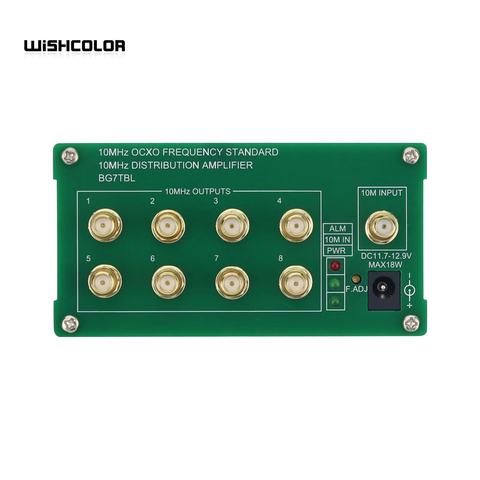 Wishcolor BG7TBL 10MHz 0.1Vpp-5Vpp Frequency Divider 8-Channel Output Distribution Amplifier with/without Built-in OCXO