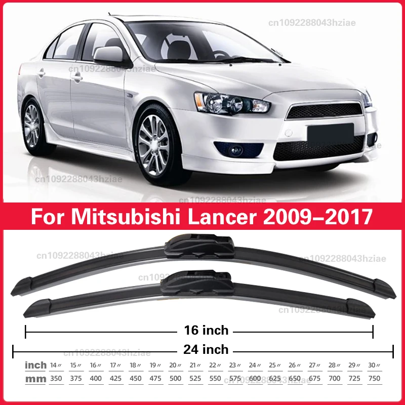 

Для Mitsubishi Lancer 2009-2017, передняя щетка стеклоочистителя автомобиля U-типа, мягкая резина, бескостный стеклоочиститель, тихий прочный автомобильный дворник 24 "+ 16"