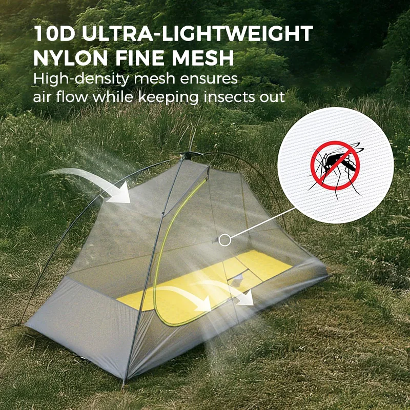 Naturehike Star Trail EXT Hiking Tent 1 2 Person Tent 10D Nylon Ultralight Camping Backpacking Trekking Waterproof Shelter Tent