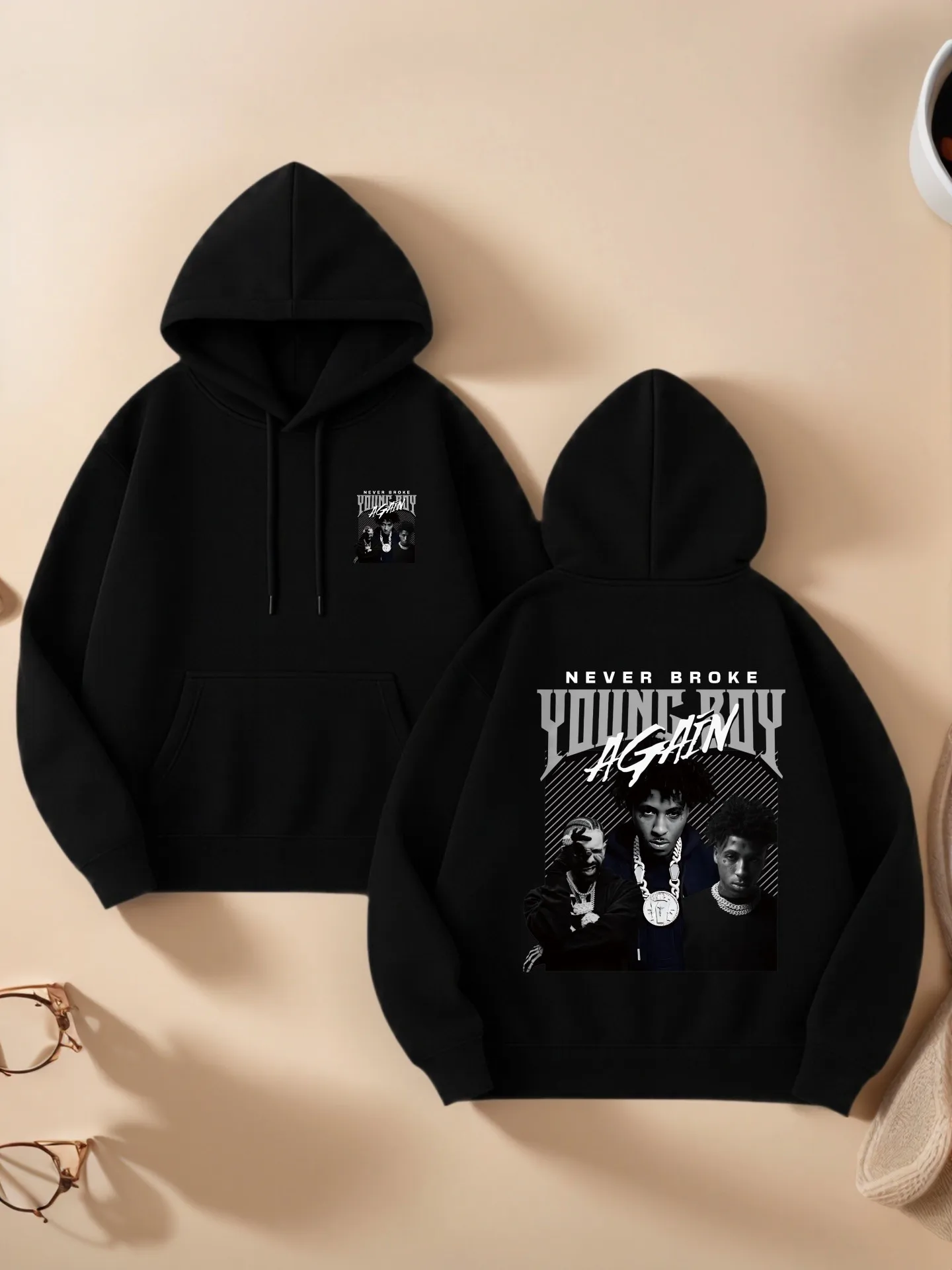 Graphic Hoodie Women, Vintage Graphic Print, Streetwear Style, Cotton Blend, Casual Everyday Wear, For Young Men