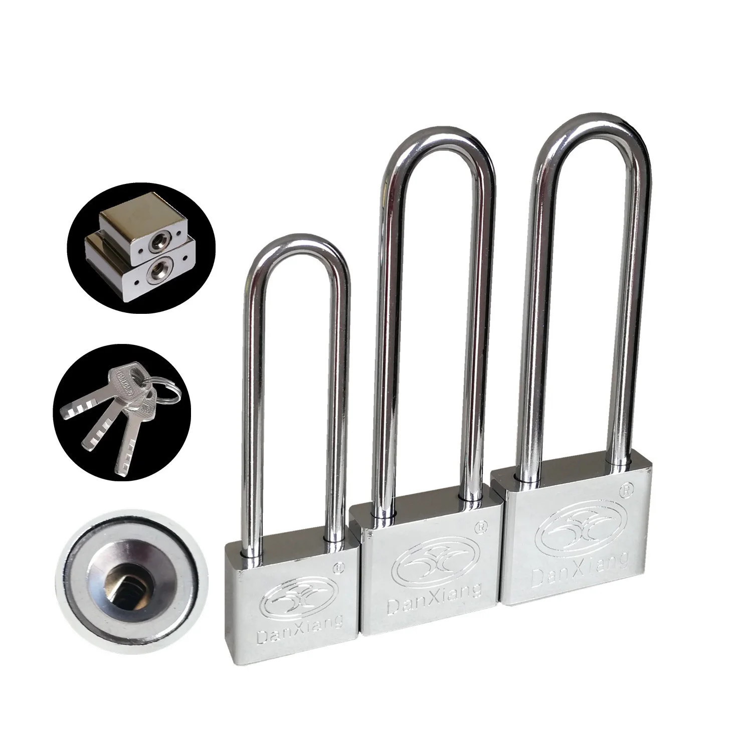 Extended padlock Extra-long long handle file cabinet lock mortise lock