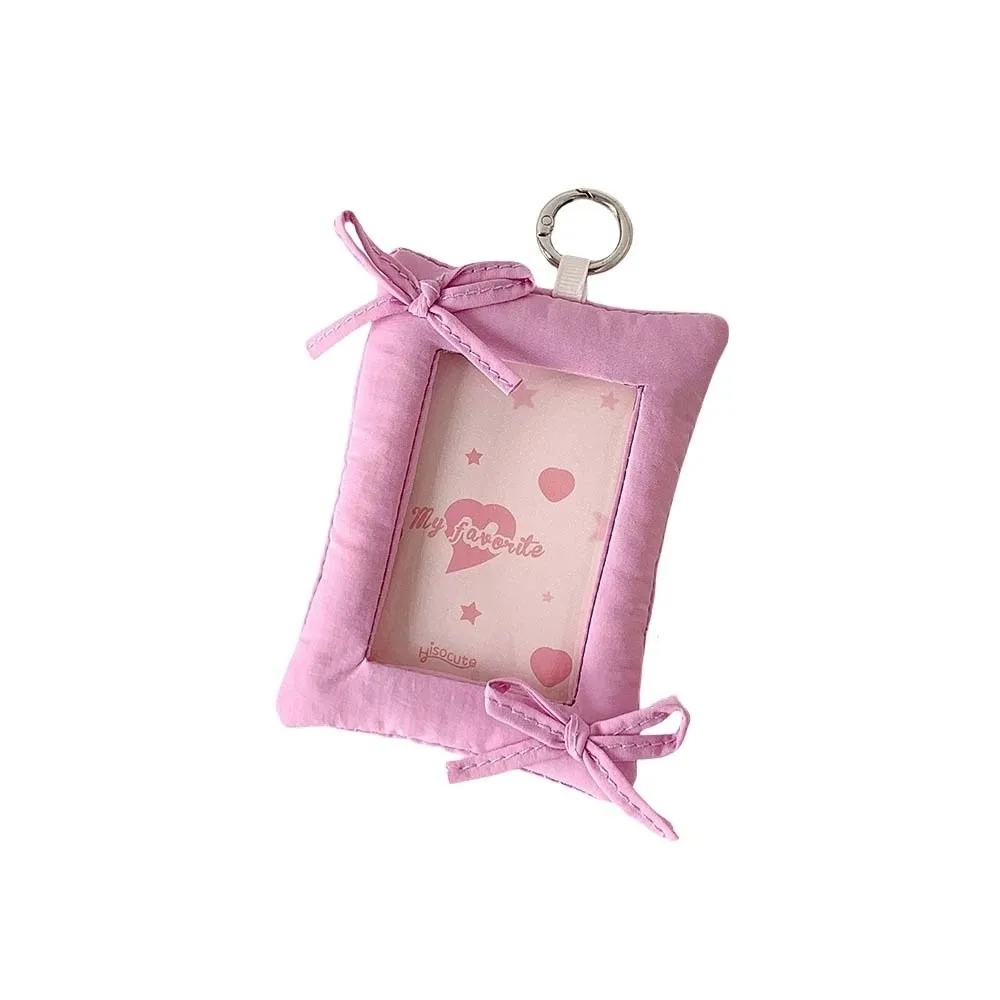 

Bowknot Korean Photocard Holder Hanging Decoration with Keychain Idol Card Display Protector Picture Korean Style