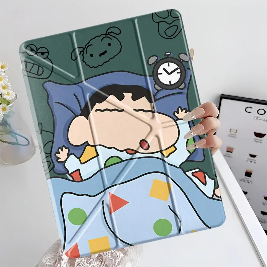 

Crayon Shin-Chan Tablet Case For iPad Pro 2025 Pro 11th 10th 9th 8th 7th 12.9inch Mini 6 7 Air 4 5 M3 M2 1 2 M4 11inch Y-Fold