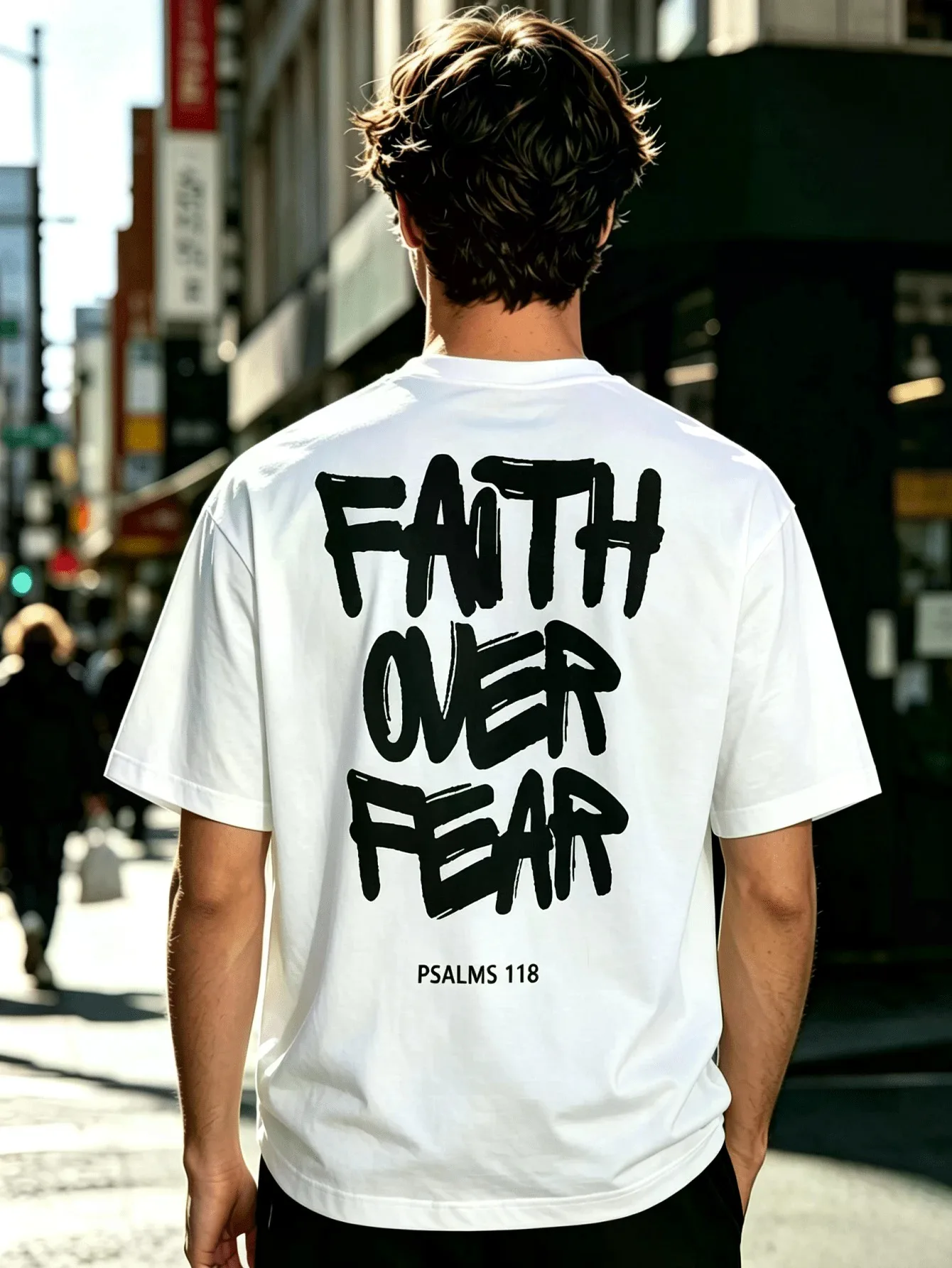 Men's Cotton Oversized Graphic Tee With Bold