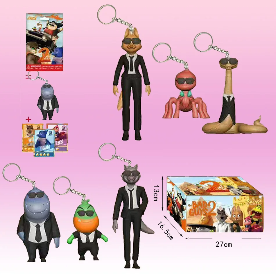 The Bad Guys Action Figures di alta qualità Kawaii Lupo Piranha Serpente Squalo Tarantula PVC Anime Doll Animale Giocattolo Regalo