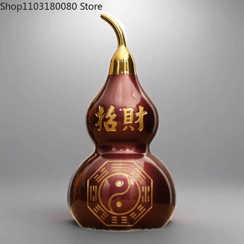 Copper Brass Bagua Gourd statue Chinese Fengshui decor For living room office decoration Large size ,16.5cm,20cm,25cm,33cm,39cm