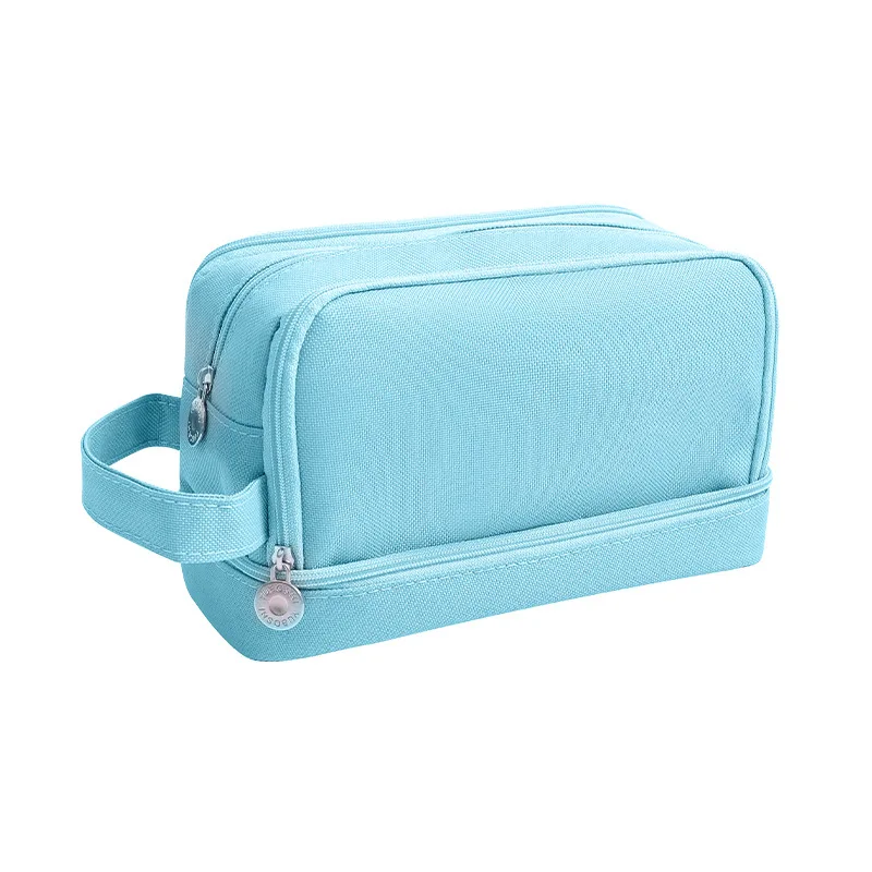 Double Layer Double Window Pencil Case Large Capacity Multi-function Student Art Storage Bag School Stationery Organizer