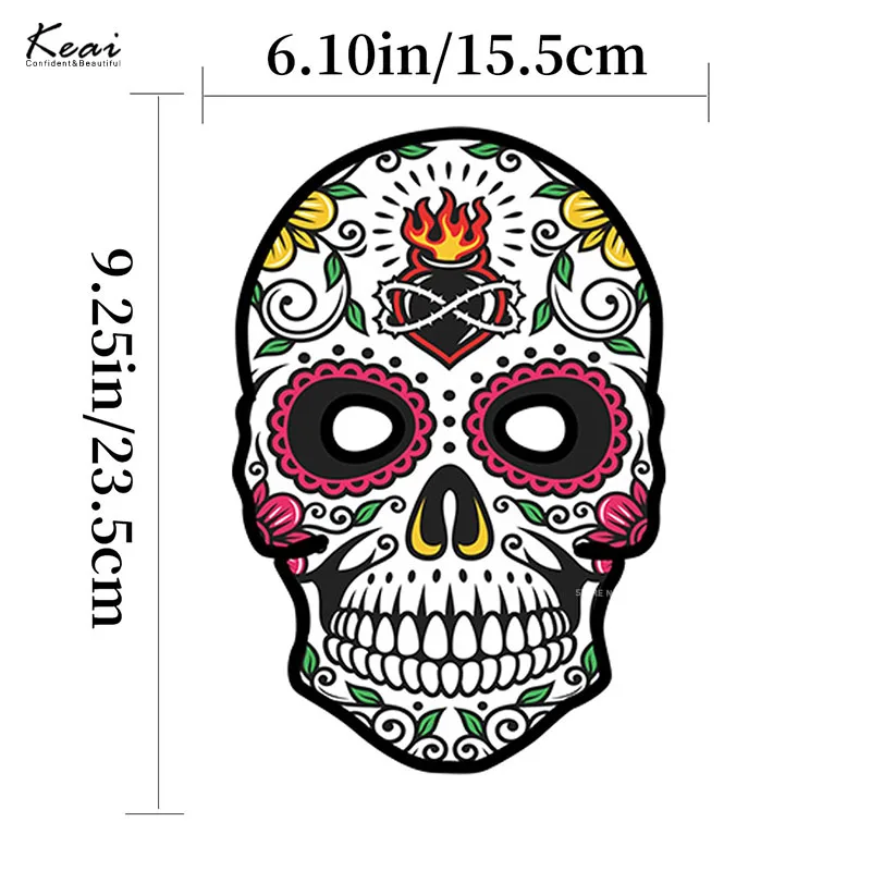 6 szt. Meksykański dzień śmierci Halloween maska czaszki kobiet makijaż na imprezę piłka do maski Cosplay z elastyczną liną