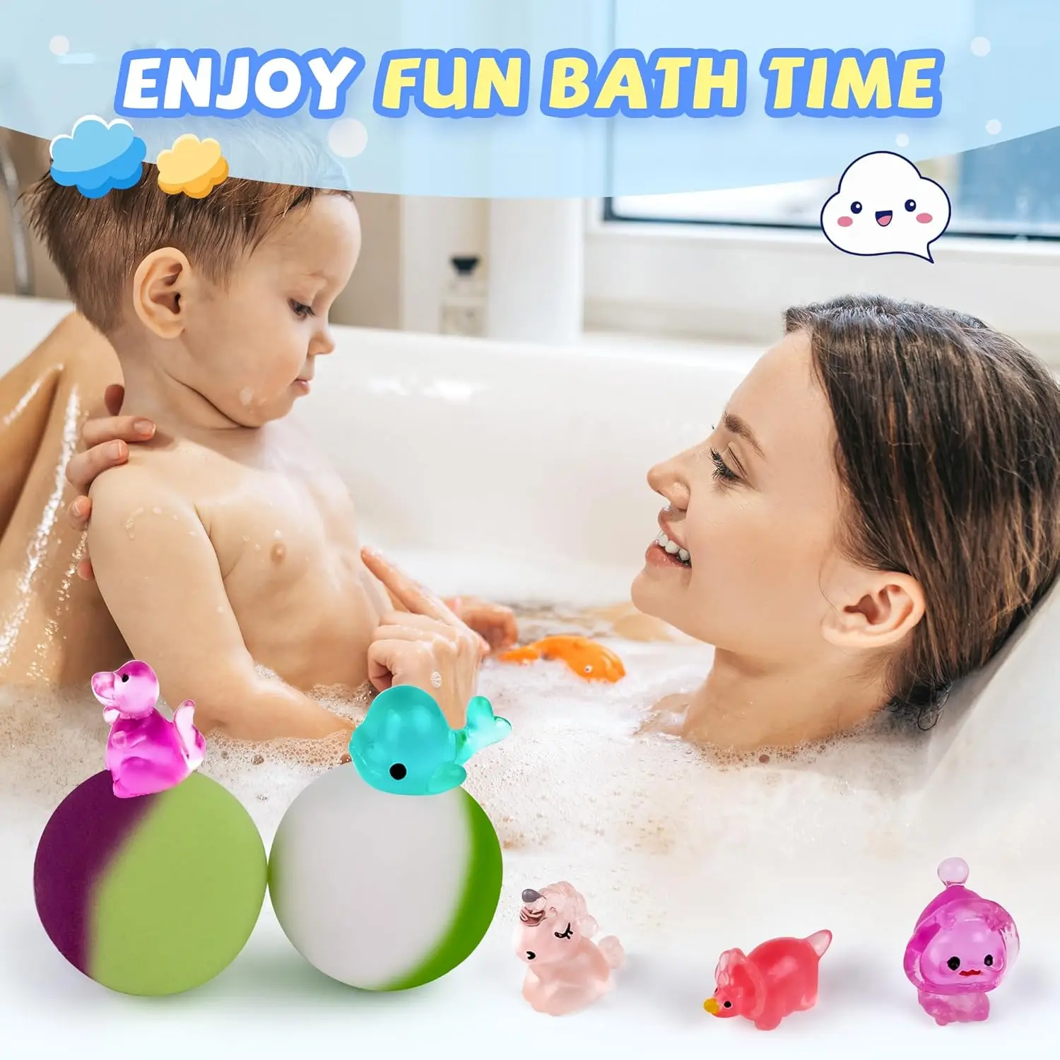 

Kids Bath Bombs with Glow Toys Inside - 24 Pack Easter Gifts for Boys and Girls, Organic Bubble Bath Fizzies