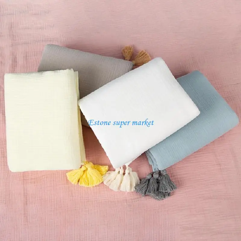 090B 120x150 سنتيمتر الطفل تلقي بطانية كيس النوم القطن الناعم 4 طبقات الشاش القطن الشاش قماش للف الرضع بلون كيس النوم #4