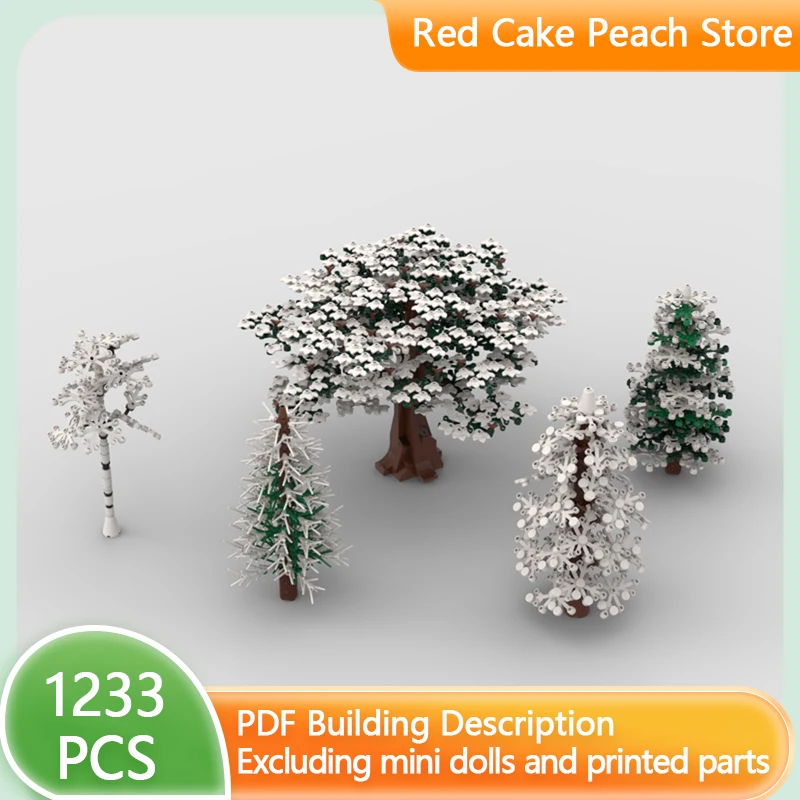 

City Street View Model MOC Building Bricks Forest Winter Tree Bundle Modular Technology Gift Holiday Assemble Children Toys Suit