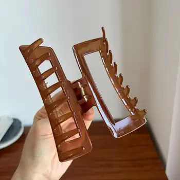 13CM nadměrné sponky do vlasů pro ženy s geometrickým vzorem žraloka, všestranné minimalistické sponky do vlasů, drápy, dívčí vlasové doplňky 10 nejlepší prodej velké sponky do vlasů - №1